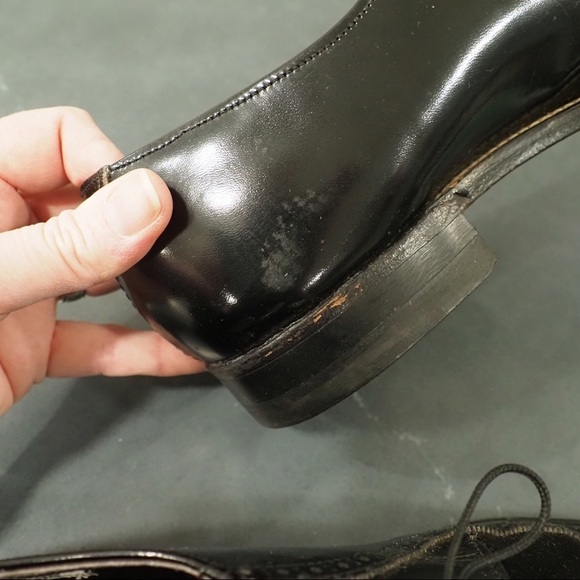 Stacy Adams sz 10D black leather suede wingtip derby shoes - Picture 16 of 16